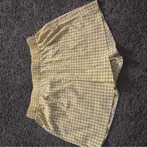SHEIN Yellow Gingham Women's Shorts